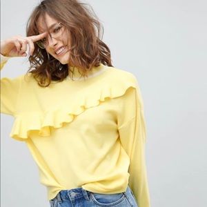ASOS Mock Neck Ruffled Sweater